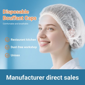 Lot de 100 bonnets bouffants jetables non tissés, filets à cheveux, manchons de protection pour cheveux, chapeaux de protection pour hôpital, salon, spa, restauration - Product Image 1