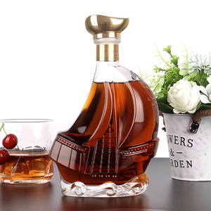 <span class=keywords><strong>Bouteille</strong></span> <span class=keywords><strong>de</strong></span> liqueur en verre en forme <span class=keywords><strong>de</strong></span> bateau personnalisée 500 ml 750 ml 1000 ml Super Flint Emballage d'<span class=keywords><strong>alcool</strong></span> avec bouchon en liège pour whisky vodka rhum - Product Image 1