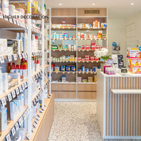 Étagères de pharmacie personnalisées, étagères de pharmacie pratiques et élégantes, comptoir de présentation en verre pour pharmacie