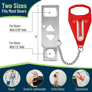 Cerradura de Seguridad Portátil de Acero Antirrobo para Puerta, Ideal para Campamentos, Viajes, Hoteles, Apartamentos y Alojamientos de Autoservicio - Product Image 2