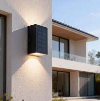 Lampe solaire décorative moderne en aluminium moulé sous pression pour jardin extérieur, étanche, éclairage mural haut et bas