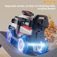 Nouvelle Voiture Électrique en Plastique pour Enfants, pour Garçons et Filles de 1 à 3 Ans, avec Barre de Poussée à Quatre Roues, Télécommande et Batterie