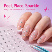 Selbstklebende Glitzer-Strass-Steine Runde Plastik-Edelsteine 5 Blätter 3-6mm Bastelzubehör für Karten Rahmen Nageldekoration