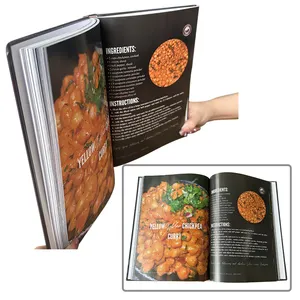 사용자 정의 도매 공장 하이 퀄리티 요리 책 인쇄 서비스 하드백 책 인쇄 하드 커버 조리법 책