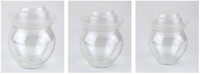 Emballage de dessert populaire 200ml bocaux en PET couvercles à vis conteneur de gâteau en plastique emballage de chocolat peut légumes marinés facile