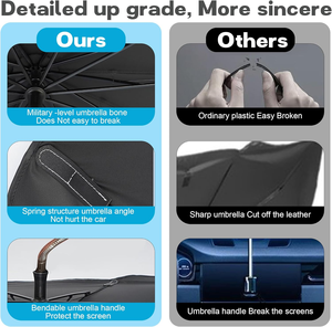 Universal Portable Foldable Windshield <b>Shade</b> Umbrella Spring Structure Adjustable Umbrella Handle for Any Car - Product Image 2