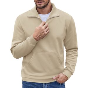 Half Zip Sweatshirt <b>Men's</b> Quarter Long Sleeve Polo Sweatshirt Slim Fit Half Zip Sweatshirt <b>Turtle</b> <b>Neck</b> <b>Sweaters</b> with Pocket - Product Image 6