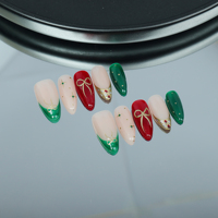 Uñas artificiales hechas a mano; Arco francés colorido pintado a mano; Fábrica de alta calidad reutilizable al por mayor.