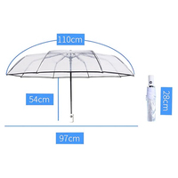 Paraguas Plegable Transparente con Diseño de Burbuja, Protección Contra el Viento y la Lluvia, para Mujeres y Niñas, Ideal para Fotografía al Aire Libre