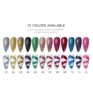 JTING Gel de Uñas de Alta Densidad, Nuevo Color Platino, Gel para Delineado y Pintura Artística, Set de 12 Colores, UV LED, OEM, Marca Privada - Product Image 3