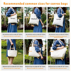 ถุงผ้าแคนวาสแบบสั่งทำโลโก้ได้ถุงช้อปปิ้งรีไซเคิลพิมพ์ลายหรูหรา - Product Image 6