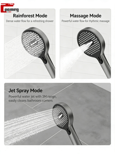 Ensemble de douche mural à jet de pluie chaud/froid à poignée unique en laiton, barre coulissante, noyau de valve en céramique, design moderne pour appartement - Product Image 4