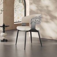 Silla de Comedor de Lujo Minimalista Moderna de Estilo Italiano, Estructura de Acero Inoxidable, Asiento de Cuero, Diseño Portátil para Hogar, Oficina, Casual