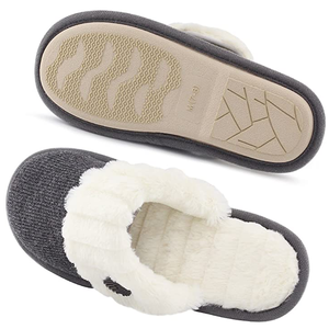 Deslizamiento de espuma de memoria de punto cómodo cálido cálido invierno borroso lindo de las mujeres en zapatillas de casa int - Product Image 4