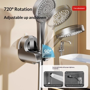 Support mural moderne et minimaliste pour <span class=keywords><strong>douchette</strong></span> de <span class=keywords><strong>bidet</strong></span>, en ABS, avec ventouse et base fixe auto-adhésive puissante, pour douche - Product Image 4