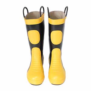 Bottes <span class=keywords><strong>de</strong></span> sécurité <span class=keywords><strong>de</strong></span> lutte contre les incendies imperméables jaunes d'approvisionnement d'usine bottes à semelle en caoutchouc à embout en acier à <span class=keywords><strong>vendre</strong></span> - Product Image 4