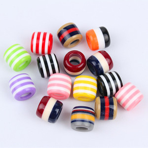 Cross-Biên Giới Hot Bán Phụ Kiện Tự Làm Bẩn Bện Đồ Trang Sức Hình Trụ Nhựa Sọc Tricolor Acrylic Hỗn Hợp Màu Sắc Dòng Cầu Vồng - Product Image 5