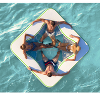Flotteur gonflable vert d'hamac d'eau de piscine de matelas d'eau avec des chaises de plage pour des piscines et des plages