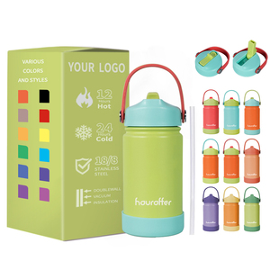 Houroffer Borraccia Termica in Acciaio Inox da 12oz con Logo Personalizzato, Bottiglia d'Acqua a Doppia Parete Isolata <span class=keywords><strong>per</strong></span> Regali Aziendali con Coperchio Sicuro - Product Image 1
