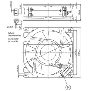 Ventiladores Axiales ebmpapst 4184NH-274 de 120 mm, 11 W, 24 V CA, Ventiladores Eléctricos, Ventiladores de Aire Acondicionado, Ventiladores de Refrigeración Axiales, Ventiladores para Enfriadores - Product Image 4