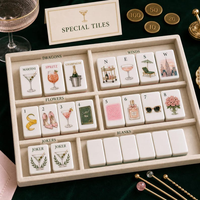 Ensemble de Mahjong Américain Thème Luxe, Tuiles Artistiques en Acrylique Triple Couche, Cadeau Premium pour la Journée de la Femme et les Goûters