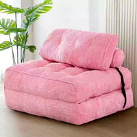 Fauteuil simple pliable de loisirs en tissu au design moderne avec coussin en mousse haute densité compressée