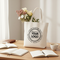 Tas Tote Kanvas Katun Tebal Logo Kustom, Tali Tahan Lama, Tahan Aus, Tas Belanja Reusable untuk Wanita, Perjalanan Sehari-hari