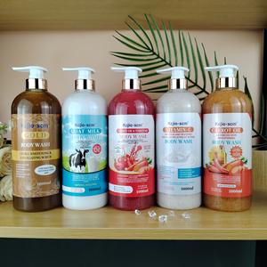 Gel Douche Exfoliant Éclaircissant Herbal au Lait de Chèvre, Vitamine C, Carotte, Tomate, Graine de Tournesol et Amande - Product Image 1