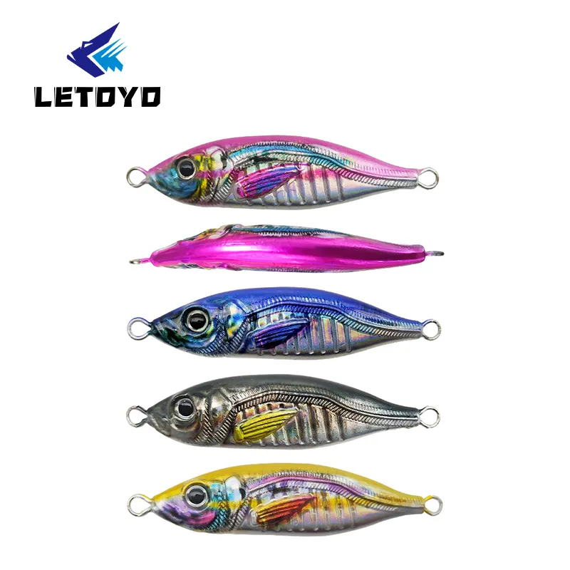 LETOYO 3D-Druck OEM Salzwasser Metall Jig 60g 80g Seefischerei Jig Lure Shore Casting Micro Slow Pitch Blei Jig Köder