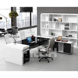 <span class=keywords><strong>Muebles</strong></span> <span class=keywords><strong>de</strong></span> <span class=keywords><strong>Oficina</strong></span> Modernos <span class=keywords><strong>de</strong></span> Lujo con Acabado Brillante, Escritorio Ejecutivo en Forma <span class=keywords><strong>de</strong></span> L, Mesas <span class=keywords><strong>de</strong></span> <span class=keywords><strong>Oficina</strong></span> Modernas <span class=keywords><strong>para</strong></span> CEO - Product Image 2
