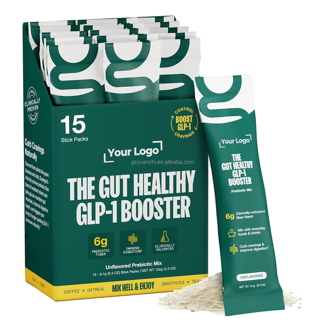 OEM 15 Servings Women Men Drink Mix Gut Health High Fiber GLP-1 Booster Supplement and Sugar Free Drink Mix Gut Healthy Powder