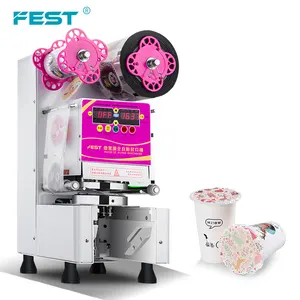 Plastic or Paper Bubble Tea Cup Sealer 220V/110V Full Auto Cup Sealing Machine