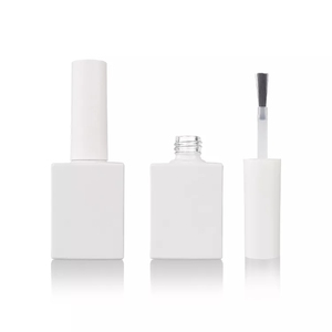 Esmalte de uñas negro de vidrio transparente personalizado de 15ml, botella de vidrio vacía para esmalte de uñas con cepillo - Product Image 1