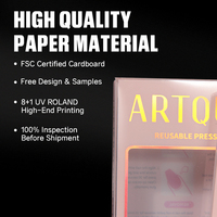 Boîte d'emballage pour ongles en plastique PET transparent sur mesure avec insert pour cosmétiques et ongles