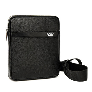 OEM High Quality Custom Fashion Leather Crossbody <b>Bag</b> for Men Lightweight Full Grain Leather in <b>Black</b> Men's Messenger <b>Bag</b> - Product Image 5