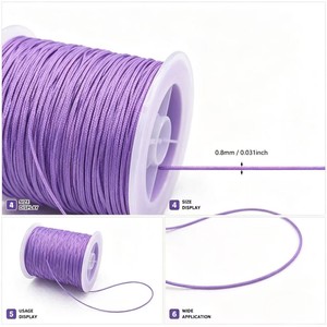 Cordon de 0,8 mm pour nœuds chinois, <span class=keywords><strong>macramé</strong></span>, fabrication de bijoux, bracelets, colliers, carillons éoliens, sacs et vêtements DIY - Product Image 4