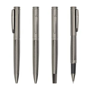 2023 Nuevo impresionante Bolígrafo De Metal de lujo con pistola Acabado negro Oficina ejecutiva profesional Fancy Nice Designer Twin Pen