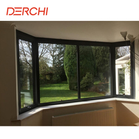 Ventanas Modernas de Aluminio Negro con Marco de Rejilla, Diseño Innovador para Balcón, de Techo a Piso