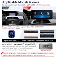 XTRONS 12.3 "écran de voiture Android 13 64GB Carplay Android Auto 4G LTE lecteur de voiture pour Mercedes Benz classe C W204 2011-2014