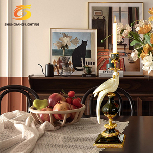 เชิงเทียนเซรามิกรูปนกทรงเชิงเทียนสำหรับตกแต่งลวดลายศิลปะวาดด้วยมือหรูหราแบบชาวยุโรป - Product Image 4