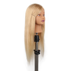 Cabeza de Maniquí de pelo 100% Real para peluquería, cabeza de Maniquí de entrenamiento, cabeza de muñeca de cosmetología - Product Image 6