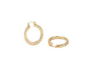 ต่างหูห่วงทองชุบ 18K ดีไซน์หรูหราจาก Joyeria Bisuterias Oro สำหรับผู้หญิง - Product Image 6