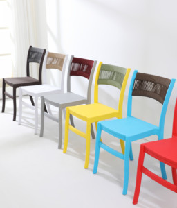 Usine de meubles de jardin Prix bon marché Restaurant empilable Patio noir extérieur rotin tissé corde plastique salle à manger chaise - Product Image 6