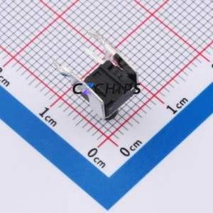 TS669ZJ 022 Tactile Switch Bent Lead Through Hole-4P,7.3x6.1mm Single Pole Single Throw Round Button 2.5N Right Angle Insert - Product Image 2