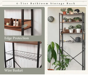 Étagères d'organisation <span class=keywords><strong>de</strong></span> salle <span class=keywords><strong>de</strong></span> bain en bois au-<span class=keywords><strong>dessus</strong></span> des toilettes personnalisées en gros Étagère d'échelle <span class=keywords><strong>de</strong></span> rangement au-<span class=keywords><strong>dessus</strong></span> des toilettes - Product Image 6