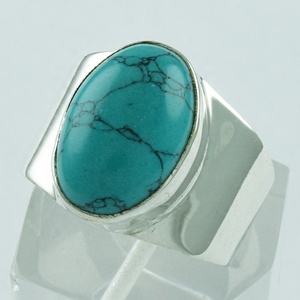 Turquoise Stone Men's Exclusive <b>925</b> <b>Sterling</b> <b>Silver</b> <b>Ring</b> Supplier India - Product Image 3