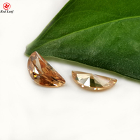 Кубический цирконий Redleaf Facet Cut Champagne CZ, свободные камни в форме полумесяца для изготовления ювелирных изделий