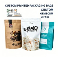 Sacs d'emballage imprimés sur mesure, pochettes à fond plat avec soufflet, sacs en plastique scellés pour ingrédients de soupe séchée, snacks croustillants