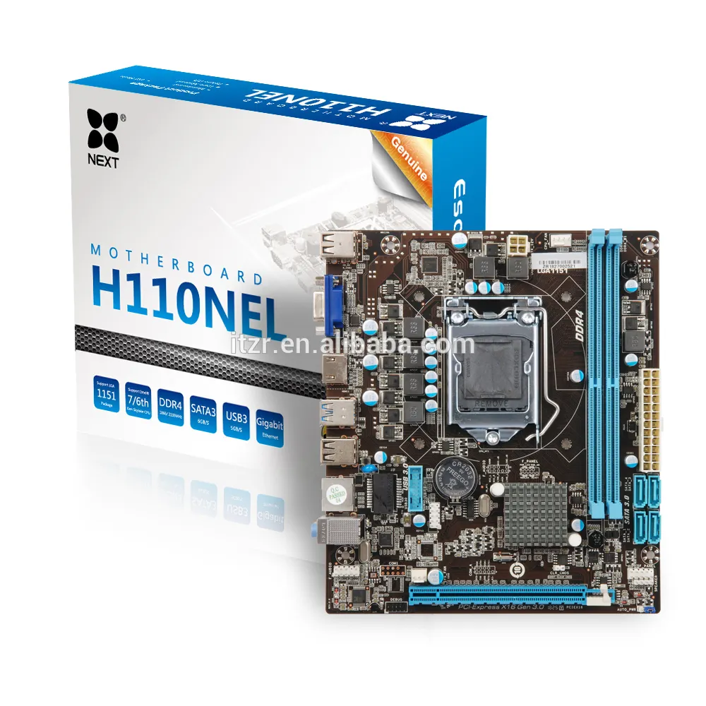 iTZR High Performance NEXT LGA1151 6/7th Gen core i3 i5 i7 Intel 2 DDR4 DIMM H110 Motherboard For Gaming