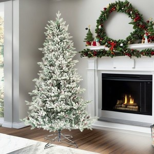 Schneeweißer Künstlicher Weihnachtsbaum, 5 Meter Hoch, <span class=keywords><strong>Balsa</strong></span>-Holzstamm, Natürlicher Look, 4 Fuß Kiefer, Drehbar 300cm, für Weihnachten und Hochzeiten - Product Image 3